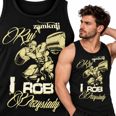 TANK TOP NA SIŁOWNIĘ  RÓB PRZYSIADY